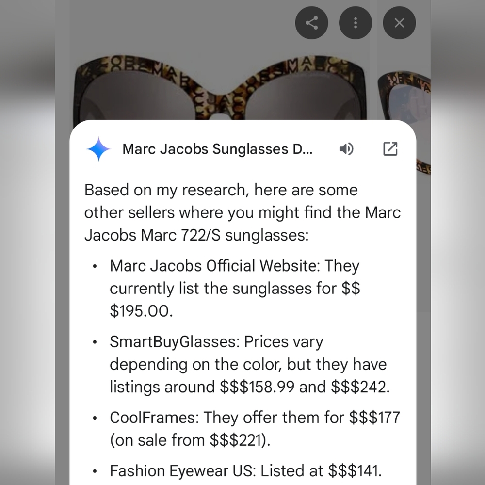 NWOT Marc Jacobs Tortoise Sunglasses - Picture 6 of 6